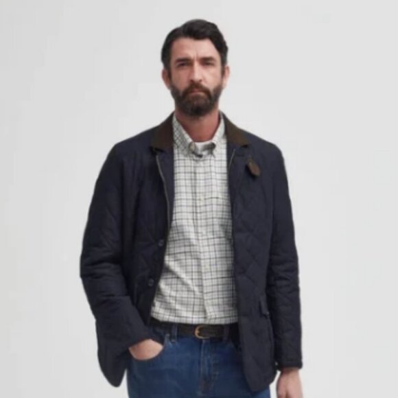 BARBOUR LUTZ Men's Quilted Jacket in Navy MSRP$380 Rugged & Sophisticated - Picture 14 of 16